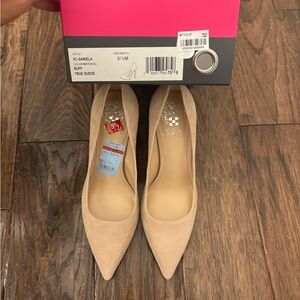 Vince Camuto Women's Nude Suede Heels